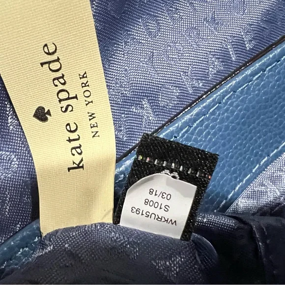 Kate Spade New York Blue Kailey Patterson Drive Leather Crossbody Purse NWOT - Picture 10 of 13